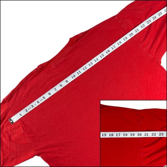 Gildan Men's Long Sleeve Crew Neck Tee Shirt Size Large Red 100% Cotton Holiday - Picture 7 of 12